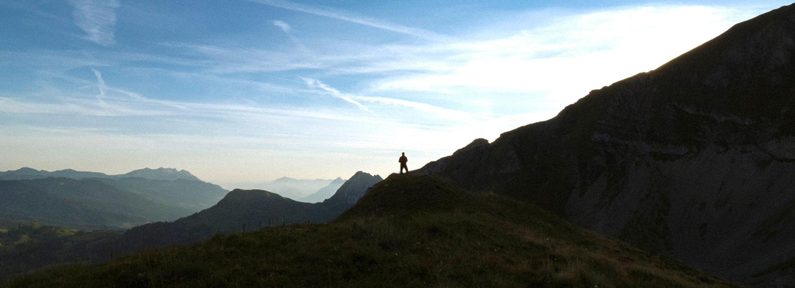 landscape - man watching the mountains